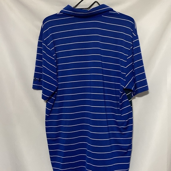 UNDER ARMOUR LOOSE HEATGEAR MENS LG Blue and Black Performance Polo Shirt. CLEAN - Picture 8 of 10